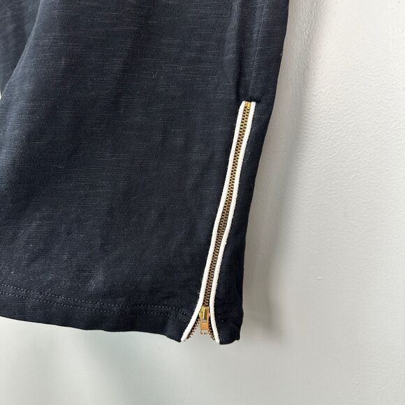 J. Crew Oversized Varsity Side Zip Casual Dress Black Womens Size XXS - Picture 4 of 6